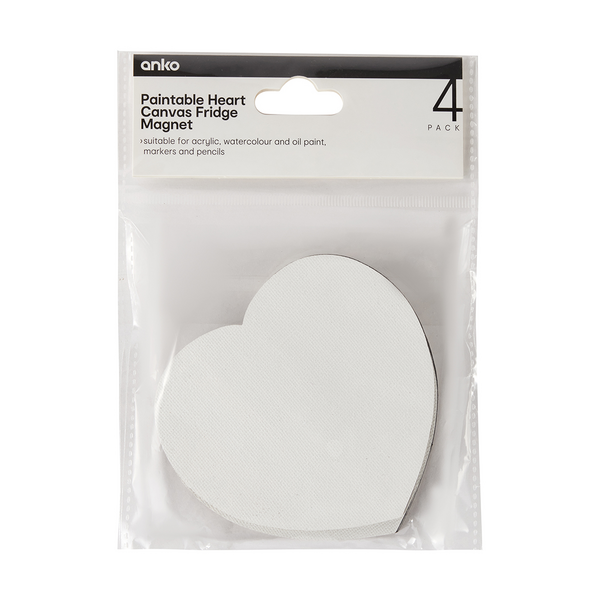 Paintable Heart Canvas Fridge Magnets Pack Anko Target Australia