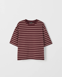 Burgundy/Soft Blue Stripe