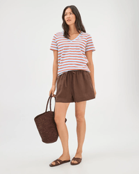 Pale Blue/Burnt Amber Stripe