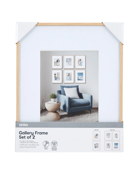 Anko Set of 2 Gallery Frame - Oak | Target Australia