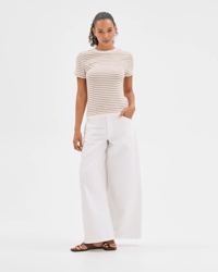 Butterscotch/Cloud Dancer Stripe