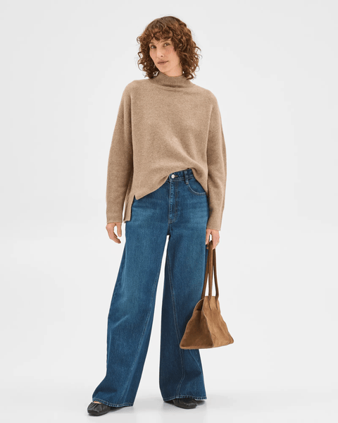 Super Soft Mock Neck Jumper - Dark Fawn Marle | Target Australia