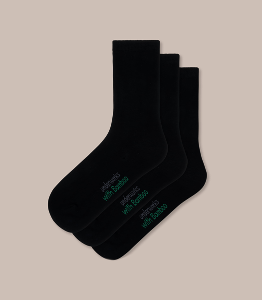 1/4 Crew Bamboo Viscose Socks Unisex Black Color - 12-pack main image 0
