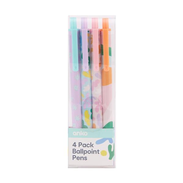 Ballpoint Pens, 4 Pack Anko Target Australia