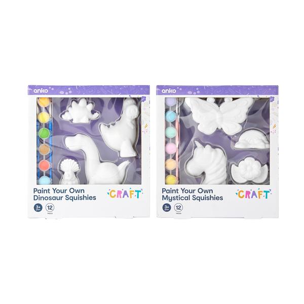 Paint Your Own Squishies 12 Piece Kit, Assorted Anko Target Australia