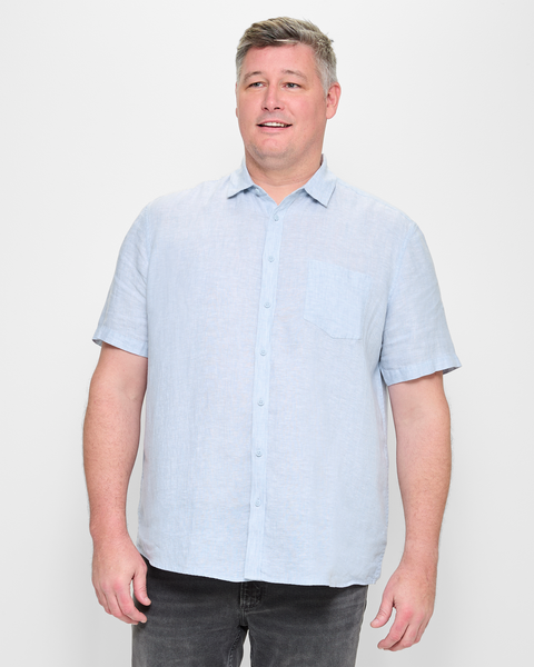 Plus European Linen Shirt - Chambray | Target Australia