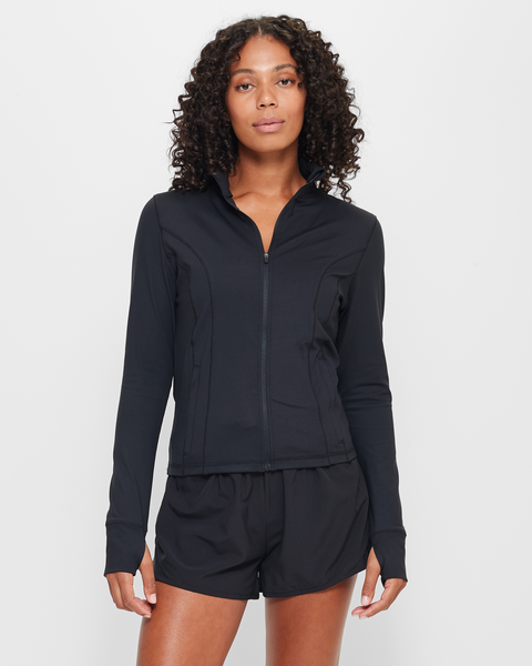 Active Performance Zip Through Jacket - Black | Target Australia