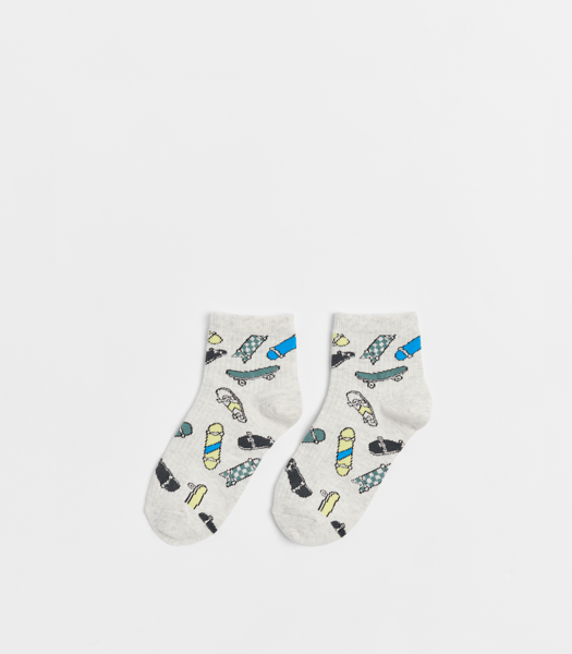 Novelty Kids Qtr Crew Socks 1 Pack Grey Skate Target Australia