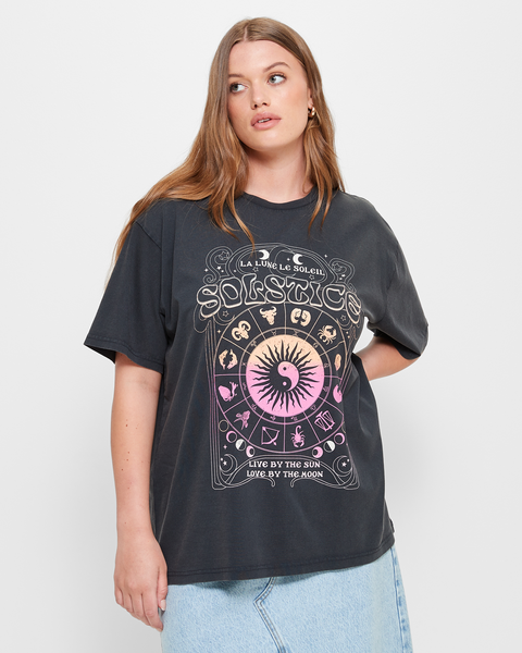 Oversized T-Shirt - Lily Loves - Washed Black Solstice