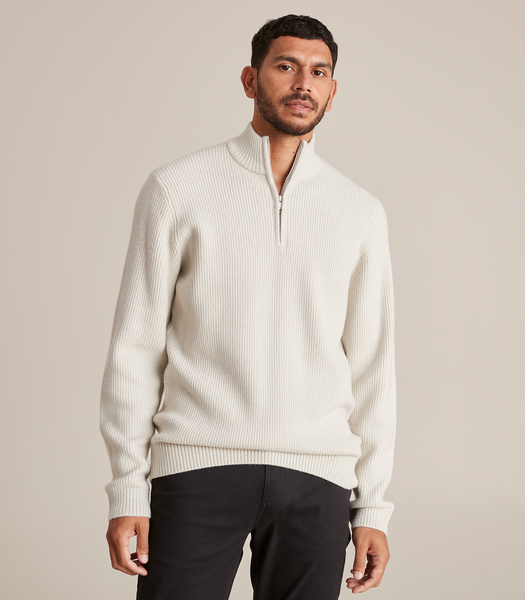 Soft Touch Half Zip Knit Jumper - Stone | Target Australia