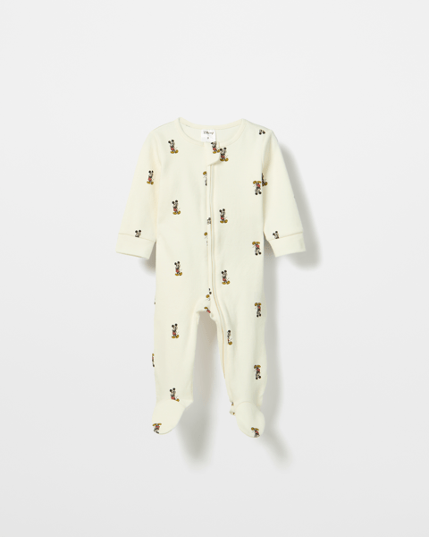 Baby Disney Organic Cotton Print Zip Coverall - Mickey Mouse | Target Australia