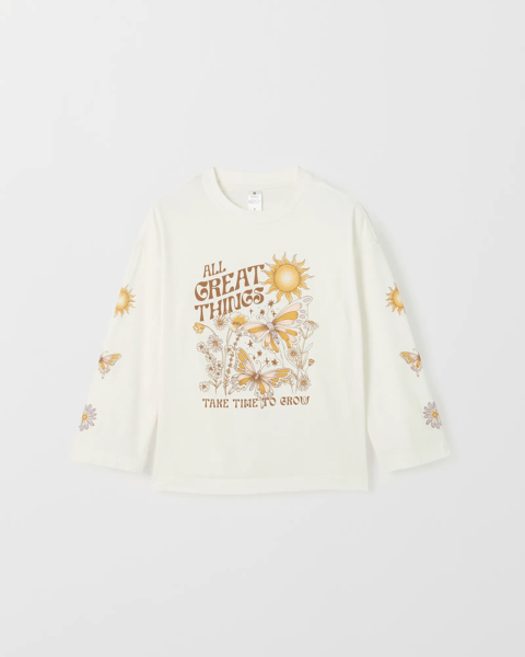 Australian Cotton Long Sleeve T-Shirt - All Great Things Cream