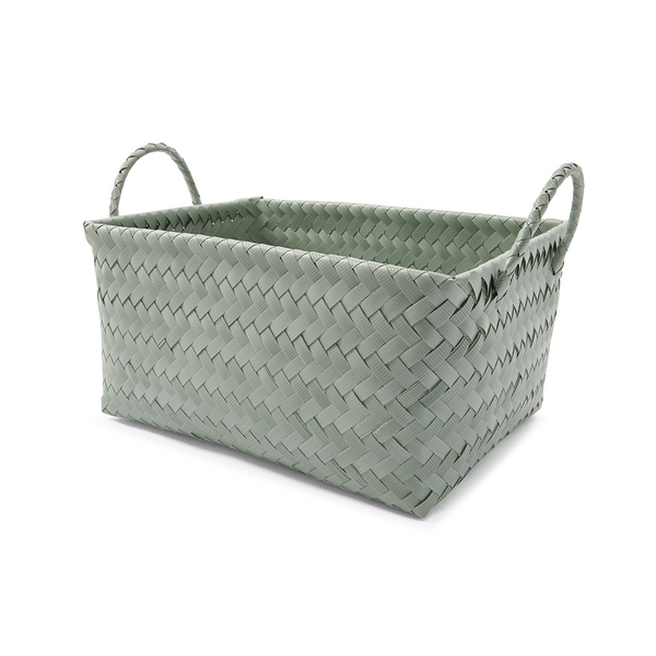 Rectangle Plastic Weave Basket, Sage - Anko | Target Australia