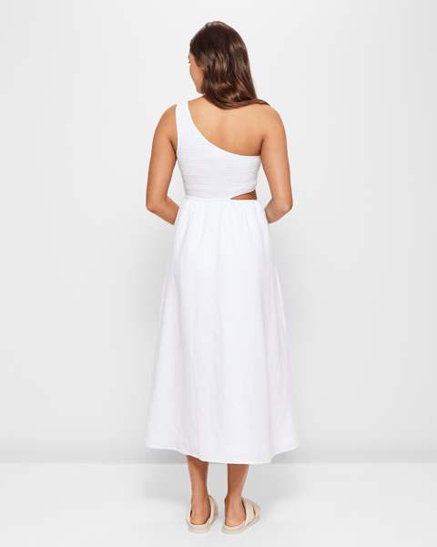 one shoulder midi dress australia Issy One Shoulder Midi Dress in Black Coco & Lola