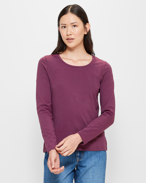 Australian Cotton Long Sleeve Crew T-Shirt | Target Australia