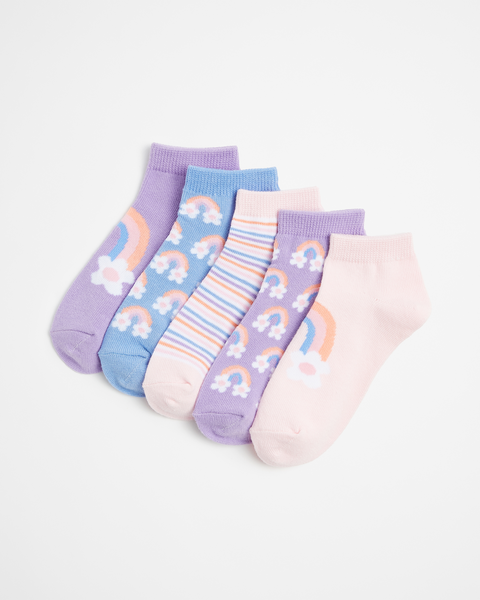 Kids Low Cut Rainbow 5 Pack Socks - Maxx | Target Australia