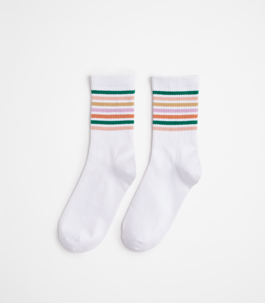 Crew Printed Socks - AC-Lab - White Stripe | Target Australia