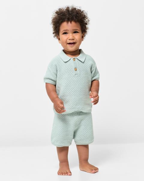 Baby Boys Organic Cotton Knit Polo & Short 2 Piece Set
