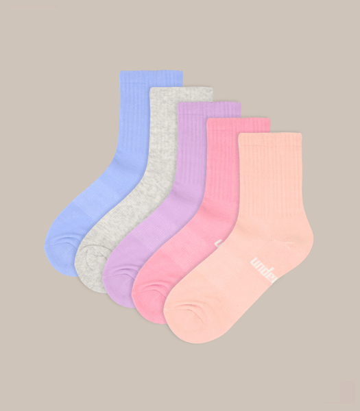 Womens 5 Pack Sports Mid Crew Socks Underworks Multi Target Australia