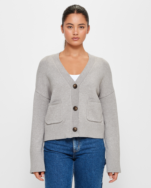 Wide Sleeve Knit Cardigan - Lily Loves - Heather Marle | Target Australia