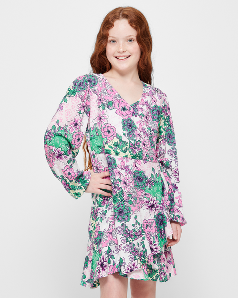 Floral Patchwork Wrap Dress | Target Australia