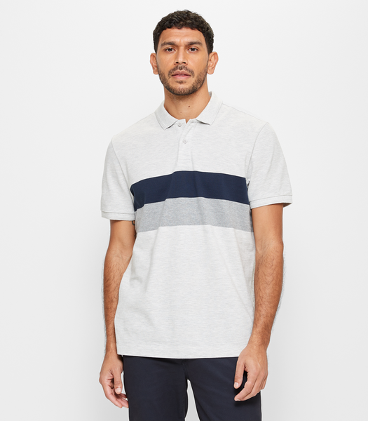 Panel Striped Short Sleeve Polo Shirt | Target Australia