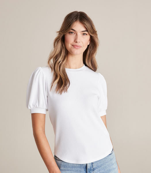 Puff Sleeve Rib T-Shirt | Target Australia