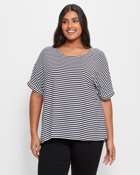 Plus Size Woven T-Shirt | Target Australia