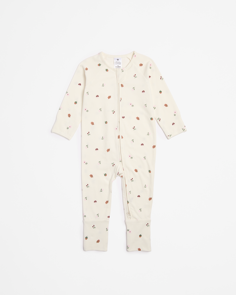 Baby Organic Cotton Footless Coverall - Forest Ditsy