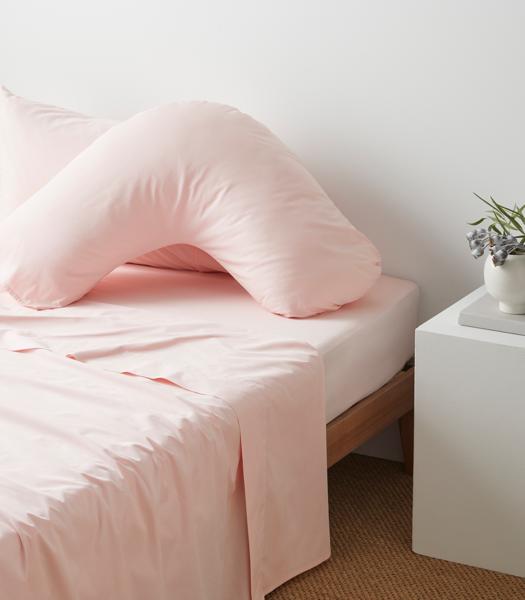 Australian Cotton 250 Thread Count Posture Pillowcase Pale Pink