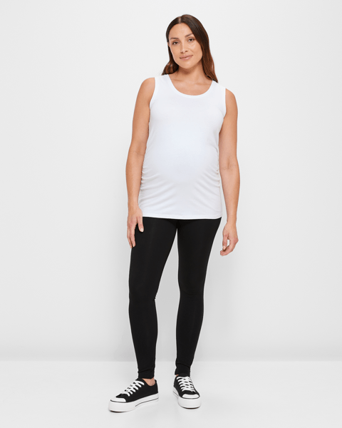 Maternity Over-Belly Leggings & T-Shirt Set- Peach