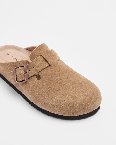 Womens Genuine Leather Moulded Cork Clog - Laylah - Taupe