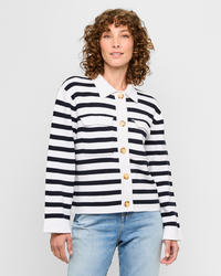 White/Navy Stripe