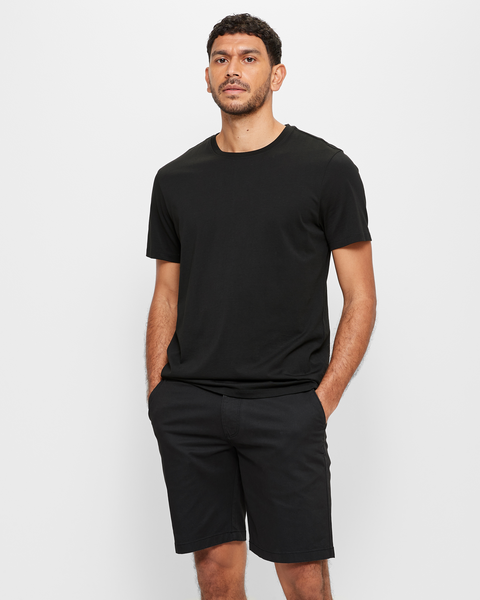 Regular Stretch Chino Shorts - Black | Target Australia