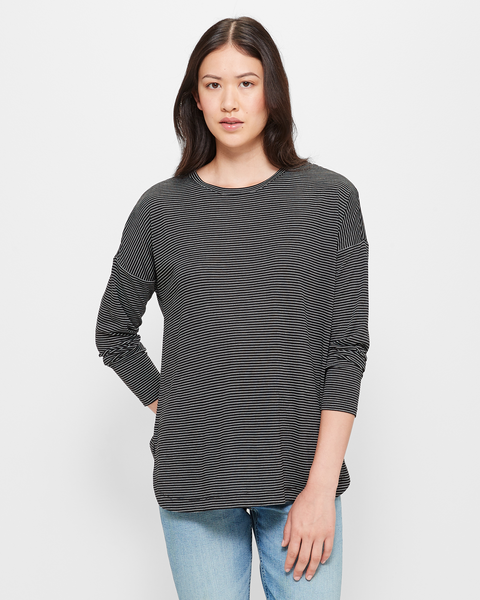 Long Sleeve Curved Hem Top | Target Australia