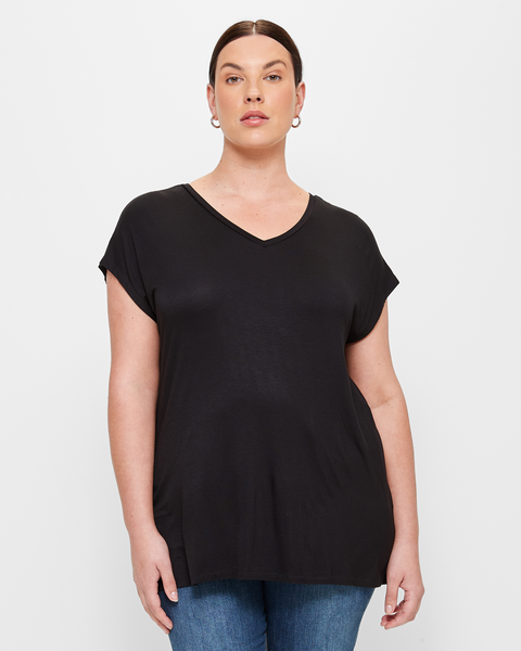 Plus Size V-Neck T-Shirt | Target Australia