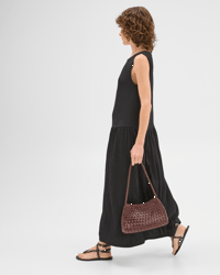 Textured Drop Waist Midi Dress