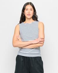White/Navy Stripe