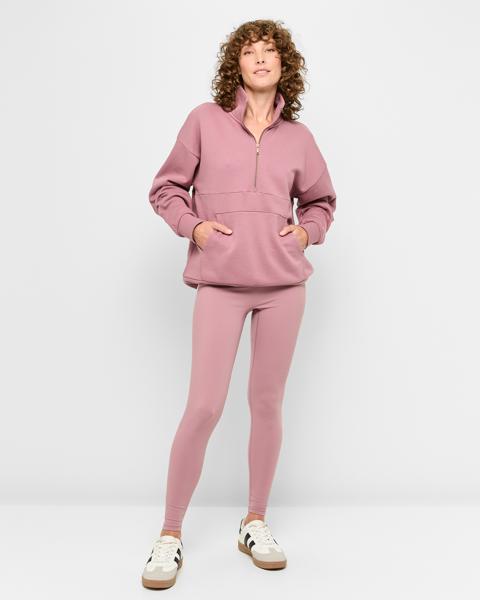 Active 1/4 Zip Fleece Jumper - Wistful Mauve | Target Australia