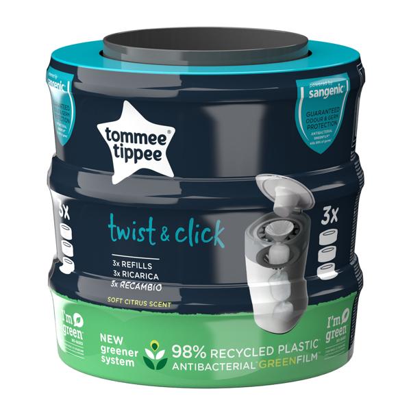 Tommee Tippee Twist & Click Advanced Nappy Disposal System 3 Pack