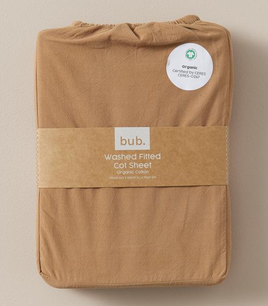 bub. Organic Cotton Arlo Washed Fitted Cot Sheets Target Australia