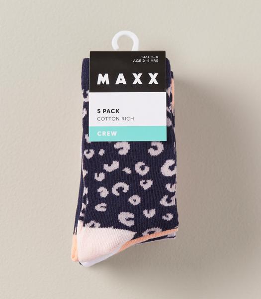 5 Pack Maxx Girls Crew Socks Target Australia