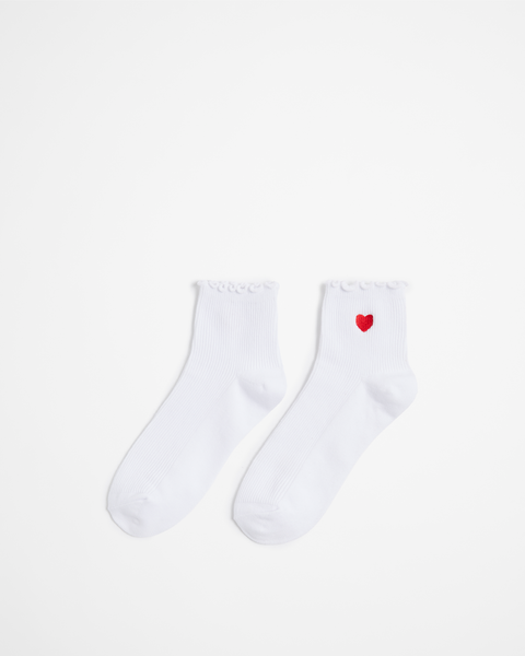 Frill Embroidered Quarter Crew Cut Socks - AC Lab | Target Australia