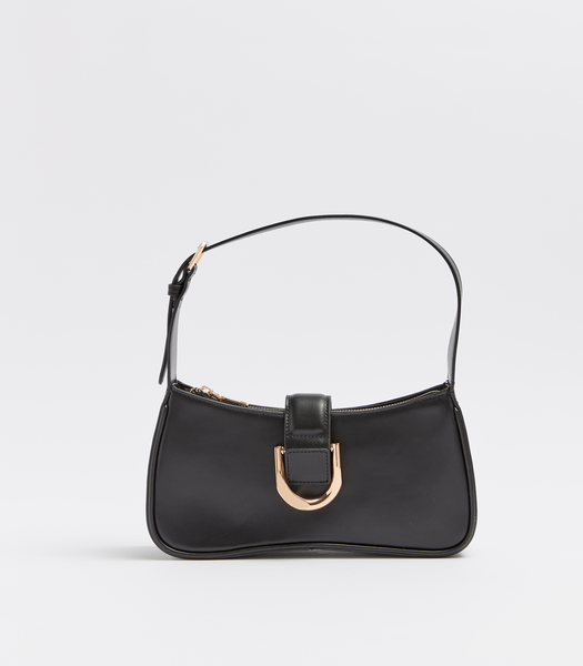 Buckle Detail Shoulder Bag - Black | Target Australia