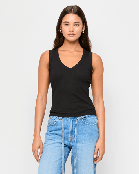 Australian Cotton V-Neck Tank Top - Lily Loves - Black | Target Australia