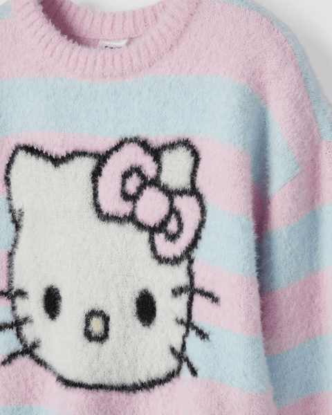 MORE self LOVE 【HELLO KITTY】NORDIC KNIT Hello Kitty Long Sleeve Stripe Knit Jumper | Target Australia
