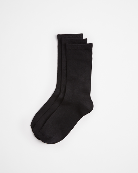 3 Pack Bamboo Crew Socks - Black | Target Australia