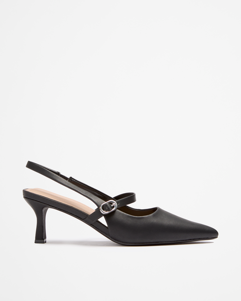 Womens Sling Back Kitten Heel Cecilia Black Target Australia