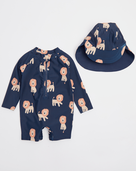 2 Piece Baby Unitard Swim Set with Hat Target Australia