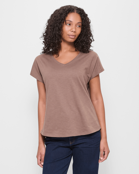 Australian Cotton V-Neck Slub T-Shirt | Target Australia